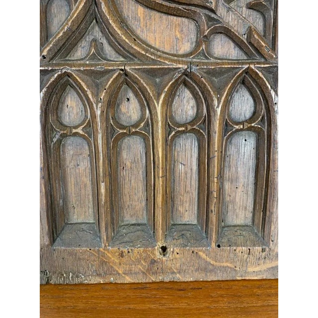 Mid 19th Century Antique French Oak Gothic Revival Panel For Sale - Image 5 of 8
