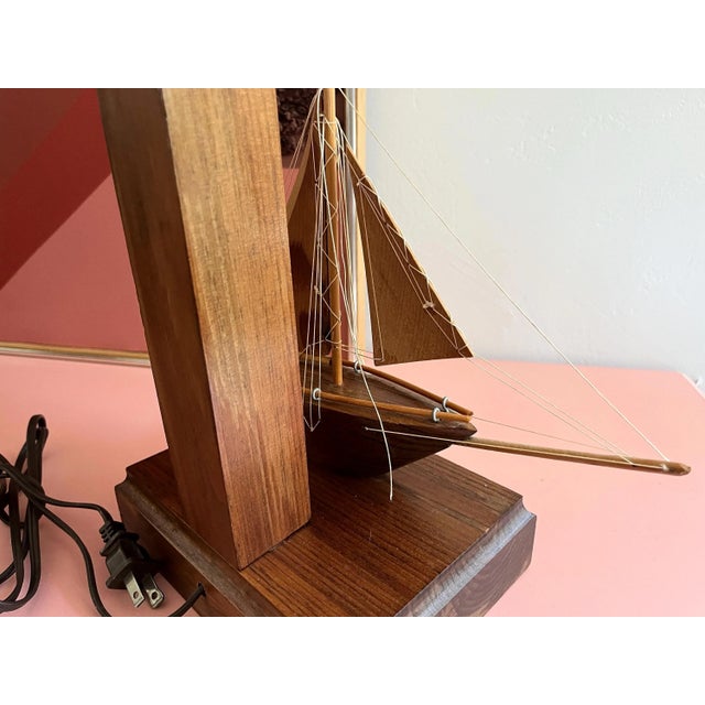 1960s Wood Sailboat Lamps, Pair For Sale - Image 16 of 18