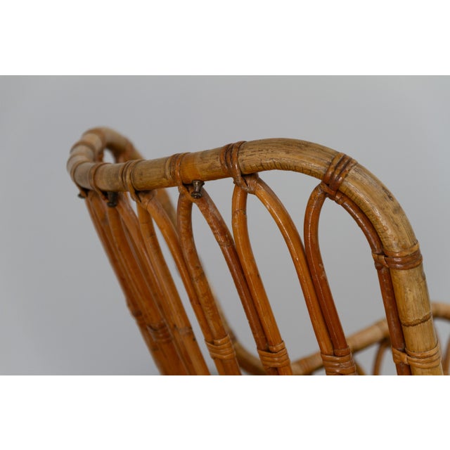 Brown Danish Rattan Lounge Chair by Tove Kindt-Larsen for R. Wengler, 1940s For Sale - Image 8 of 18