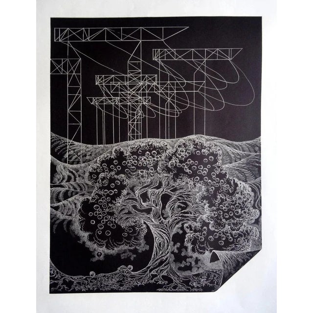 Dainis Rozkalns, Apple Tree, 1976, Linocut For Sale - Image 7 of 7