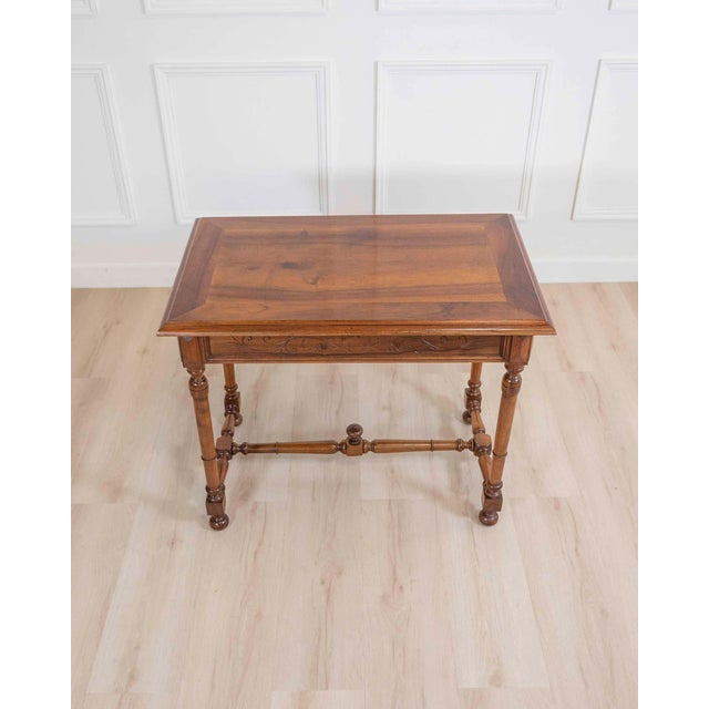 Textile Italian 19th Century Walnut Writing Table For Sale - Image 7 of 11