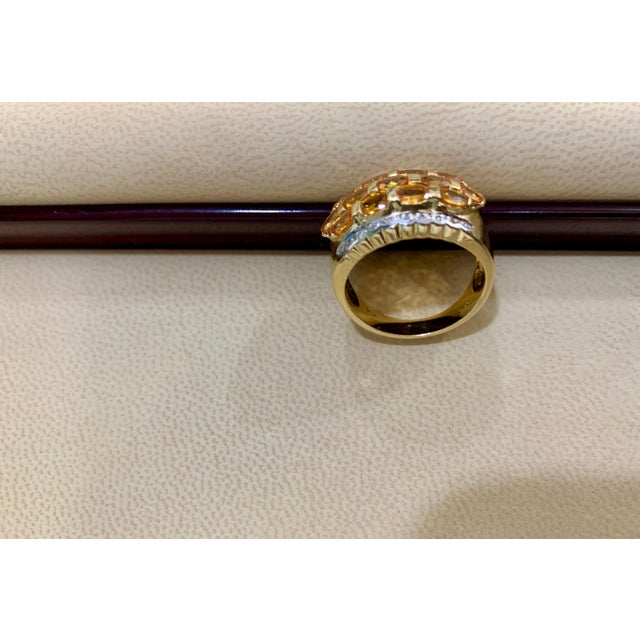 2.25 Carat Oval Cut Natural Yellow Sapphire and Diamond 14 Karat Gold Ring, Size 3 For Sale In New York - Image 6 of 8