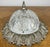 An elegant Vintage brass ceiling lamp featuring a beautifully detailed decorative glass shade with ornate floral and...