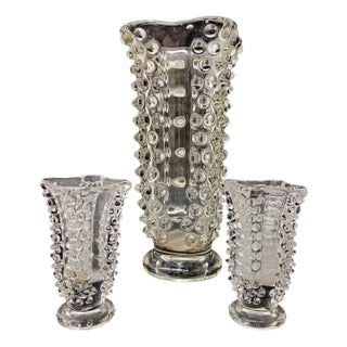 Rostrato Series Vases in Murano Glass attributed to Ercole Barovier for Maestri di Murano, 1960s, Set of 3 For Sale