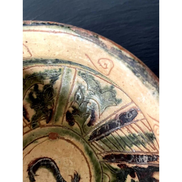 Islamic Antique Islamic Ceramic Glazed Splashed and Sgraffito Decoration Bowl For Sale - Image 3 of 13