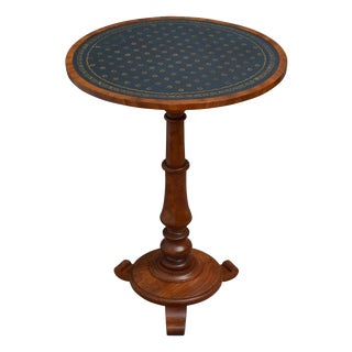 William IV English Mahogany Occasional Table with Leather Top, 1830 For Sale