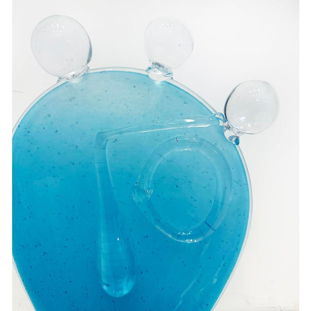 Late 20th Century Large Vintage Blown Art Glass Abstract Face Sculpture For Sale - Image 5 of 10