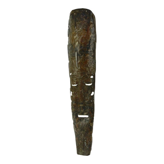 Early 20th Century Marka/Bamana Embossed Metal Mask Mali For Sale