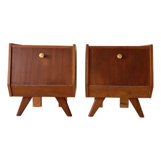 Mid-Century Danish Teak Bedside Tables, 1960s, Set of 2 For Sale