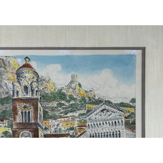 Mid 20th Century Duomo Di Amalfi, Color Etching by Bela Sziklay (Hungry, Italy, 1911-1981) For Sale - Image 5 of 7