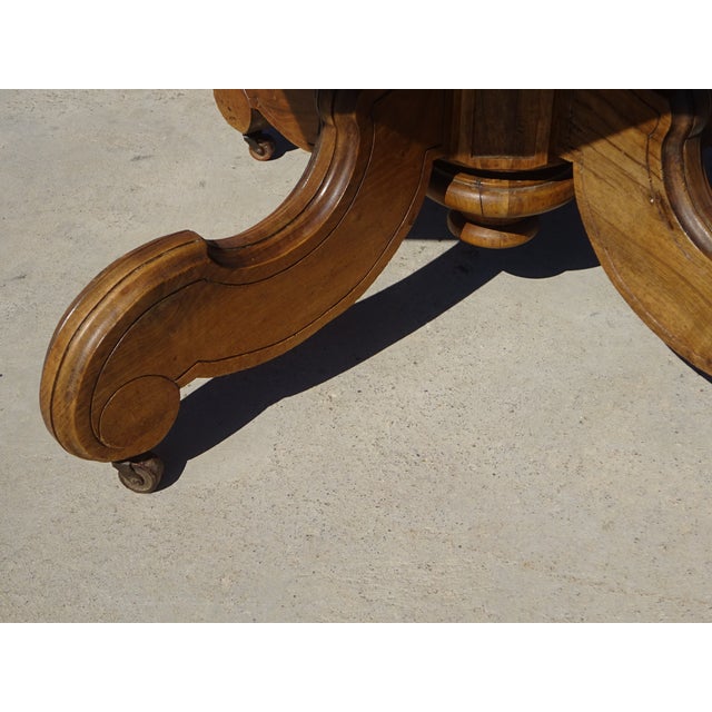 Brown Antique Square Walnut Pedestal Table, 1800s For Sale - Image 8 of 18