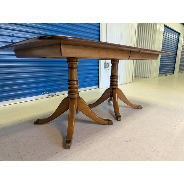 Brown Midcentury L. & j.g. Stickley "Cherry Valley" Duncan Phyfe Dining Table For Sale - Image 8 of 14