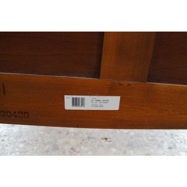Late 20th Century Lexington French Louis Philippe Style Paneled Cherry Arched King Size Bed For Sale - Image 14 of 15
