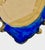 Gold Mid‑20th Century European Ornate Rococo‑Style Wood Oval Frame — Gilded Blue With Floral Botanical Silk‑Screen Print For Sale - Image 8 of 12