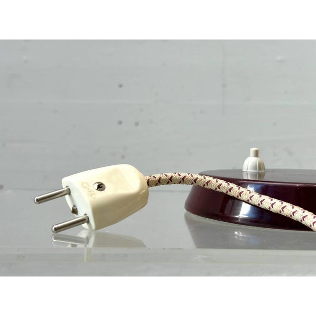 Table Lamp with Brass Arm and Lacquered Metal Shade, Italy, 1950s For Sale - Image 16 of 17