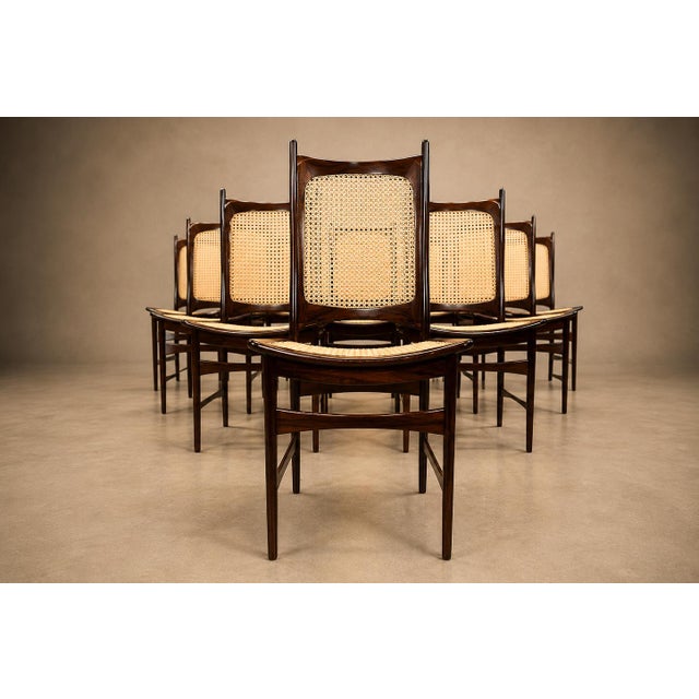Set of Ten Brazilian Mid-Century Dining Chairs by Alexandre Rapoport, 1960s For Sale - Image 10 of 18