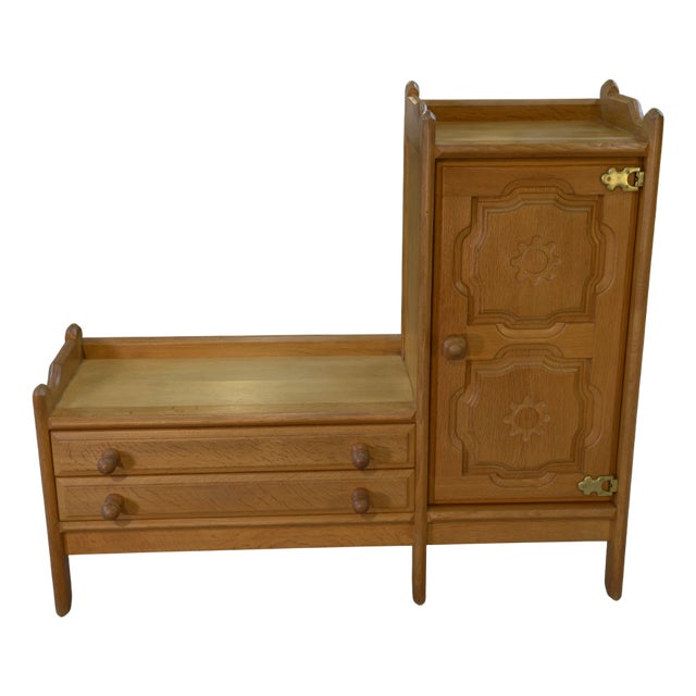 Oak Entrance Furniture by Guillerme and Chambron, 1960 For Sale