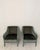 Mid-Century Modern French Lounge Chairs in Green Velvet and Lacquered Wood, 1950, Set of 2 For Sale - Image 4 of 17