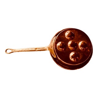 French Copper Pan With Long Handle - Handmade 1950s For Sale