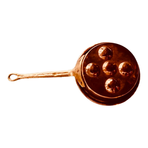 French Copper Pan With Long Handle - Handmade 1950s