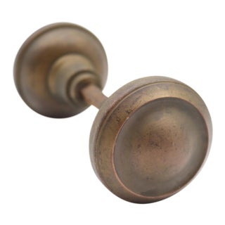 Pair of Vintage 2.25 In. Concentric Brass Passage Door Knobs For Sale