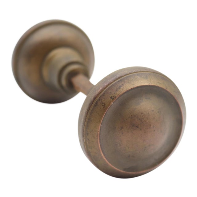 Pair of Vintage 2.25 In. Concentric Brass Passage Door Knobs For Sale
