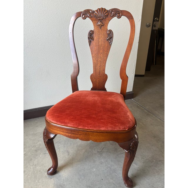Brown Mid 20th Century Queen Anne Style Dining Chairs For Sale - Image 8 of 11