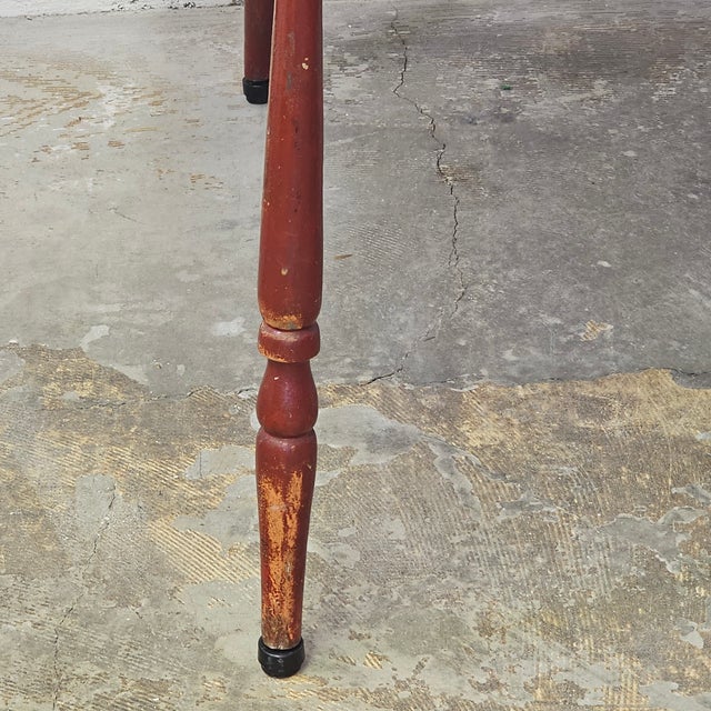 Late 19th Century Chinese Red Painted Drop Leaf Table With Turned Legs For Sale - Image 11 of 11