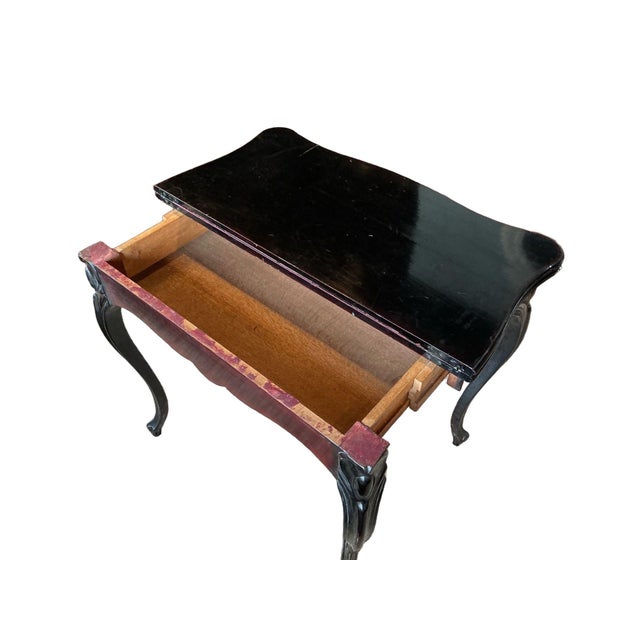 Rococo Ebonized Game Table Circa 1900 For Sale - Image 6 of 9
