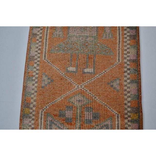 1960s Oushak Terracota Wool Runner For Sale - Image 10 of 10