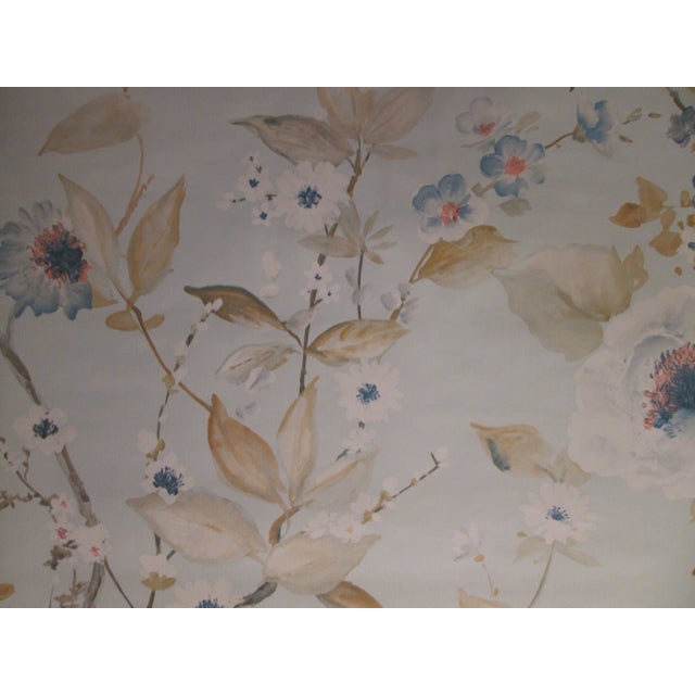 Vintage wallpaper from the 1990s. White and Blue floral vine motif. One roll = 5 meters x 52 cm. AI photos are an...