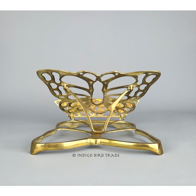 Large Brass Folding Butterfly Book Stand Art Easel For Sale In Greenville, SC - Image 6 of 6