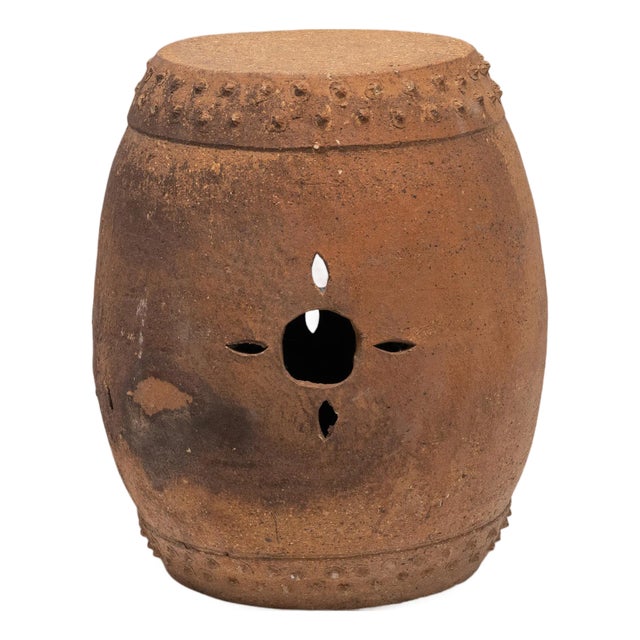 Chinese Studded Terracotta Drum, C. 1900 For Sale