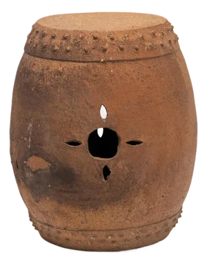 Chinese Studded Terracotta Drum, C. 1900