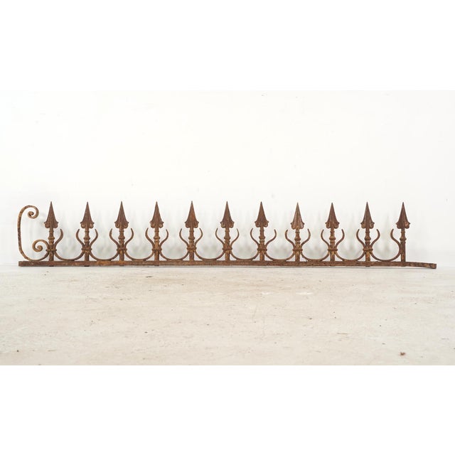 Pair of Antique Gothic Revival Wrought Iron Roof Crestings For Sale - Image 9 of 10