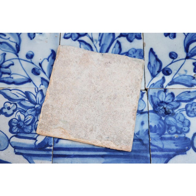 Tile Mural Panel Depicting a Baroque Jardinière With Flowers, Portuguese, 18th Century For Sale - Image 12 of 12