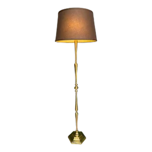 French 1940s Polished Brass Floor Lamp