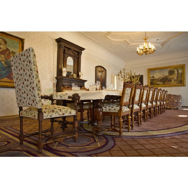 19th Century Walnut Château Chairs, Set of 16 For Sale - Image 6 of 10