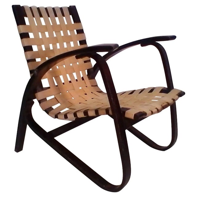 Wood Beechwood Armchair by Jan Vaněk, 1930s For Sale - Image 7 of 7
