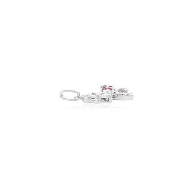 Vintage Style 925 Silver Horse Pendant With Ruby and Diamonds - Carat and her For Sale - Image 6 of 11
