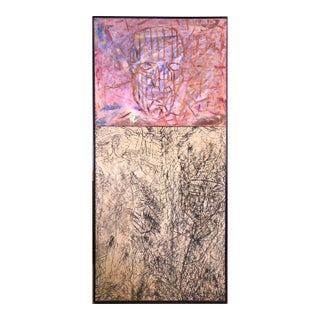 Joseph NechvatalPost Conceptual Digital Artist Oil Painting Screenprint Diptych Joseph Nechvatal, 1985 For Sale