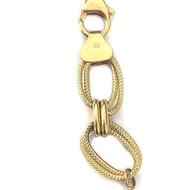 Mid 20th Century Smoky Quartz Fancy Oval Link 14k Yellow Gold Lariat Necklace For Sale - Image 4 of 6