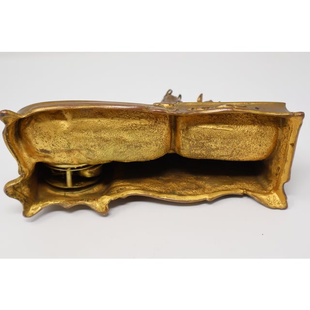 Antique Jennings Brothers Equestrian Horse Desk Clock & Divided Tray, j.b. 282 For Sale - Image 18 of 18