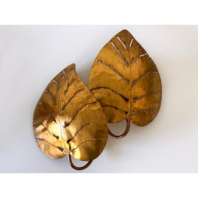 Large Mid-Century Double Leaves Monstera Sconces by Hans Kögl, 1970s, Set of 2 For Sale - Image 6 of 18