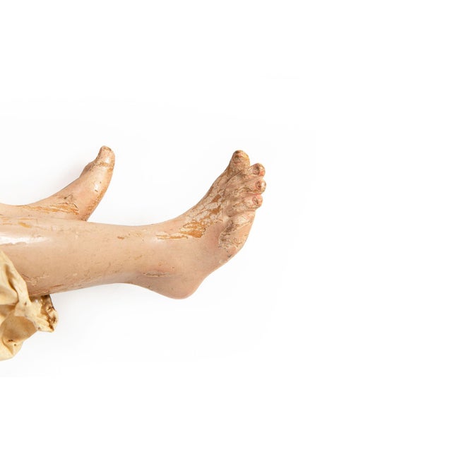 Rare Italian Carved Polychromed Crèche Santos Saint Angel Figurine Ca. 1750 For Sale - Image 10 of 12