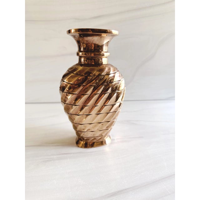 Vintage Brass Vase | Mid Century Modern Vase | Brass Decor For Sale In Chicago - Image 6 of 6