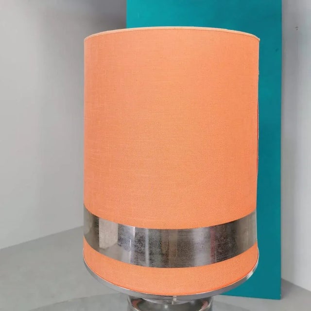 Chrome Floor Lamp with Fabric Lampshade from Star Leuchten, 1970s For Sale - Image 9 of 13