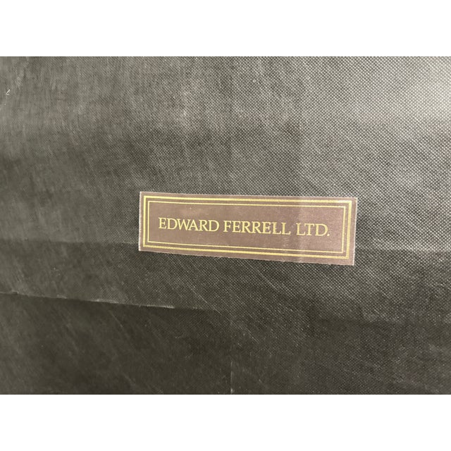 Wood Edward Ferrell Ltd. Multicolor Ottoman Carved Wood Legs on Casters For Sale - Image 7 of 7