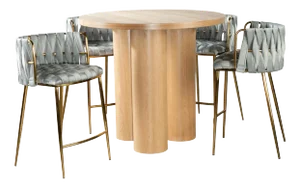 Balmain Counter Height Dining Table Set with Gray Chairs