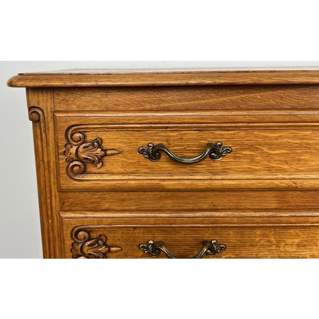 Vintage French Louis Style Oak Chest of 2 Drawers For Sale - Image 6 of 15